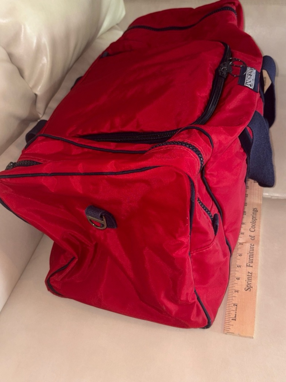 Vintage 80s Lands' End Duffle Bag Red - Picture 3 of 13